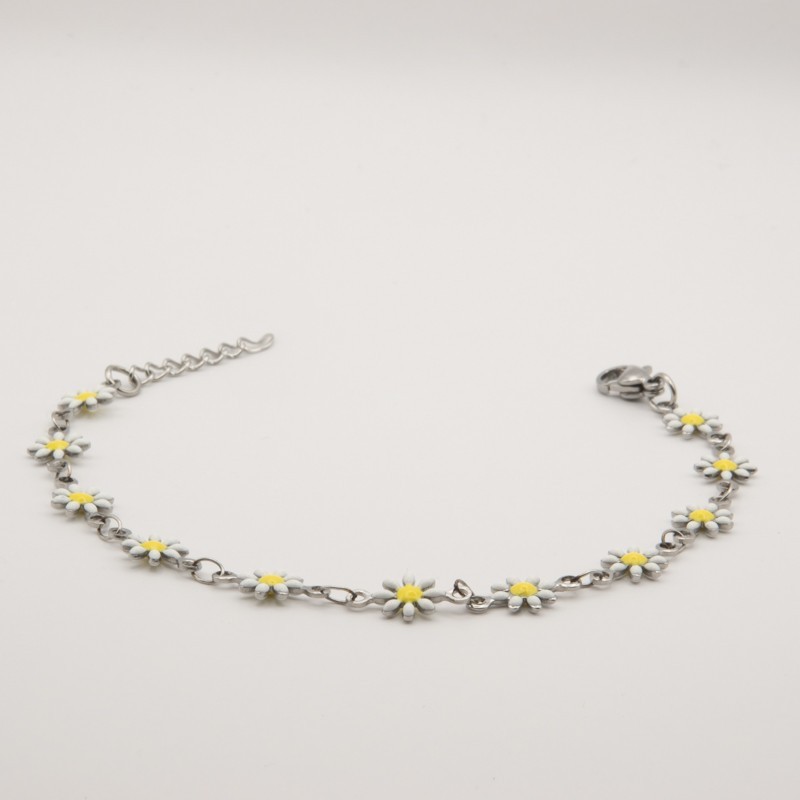 witte madeliefjes armbandje witte madeliefjes armbandje