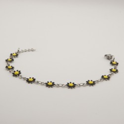 zwarte madeliefjes armbandje