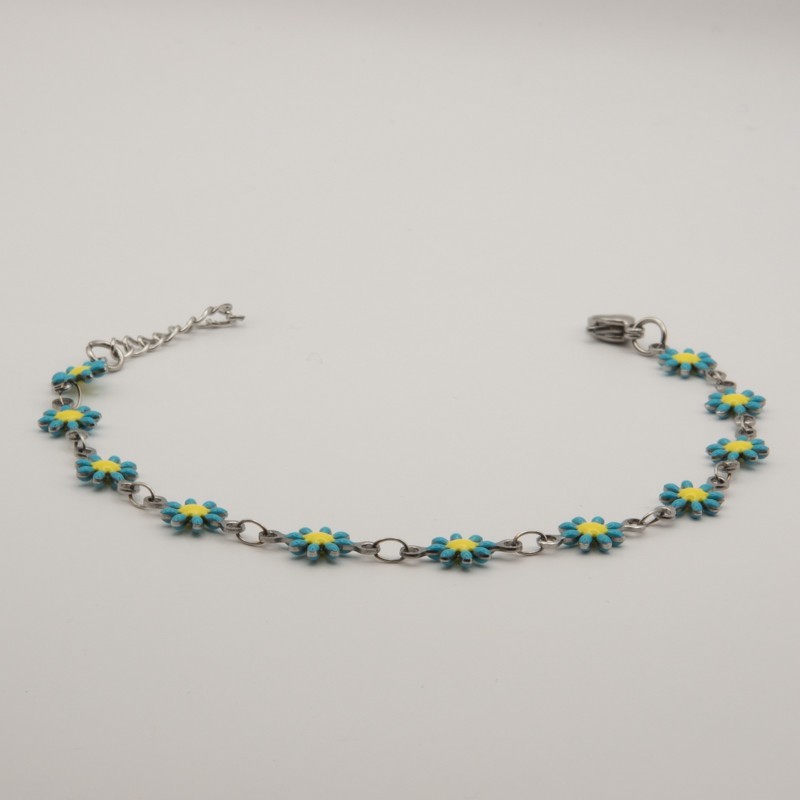 blauwe madeliefjes armbandje blauwe madeliefjes armbandje