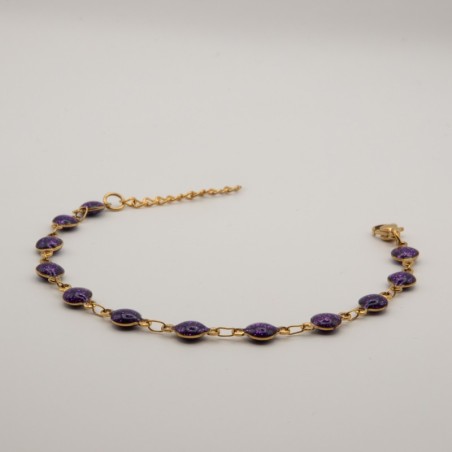 paarse glitter bol armbandje
