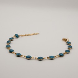 blauwe glitter bol armbandje