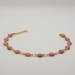 roze glitter bol armbandje