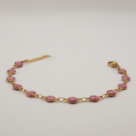 roze glitter bol armbandje