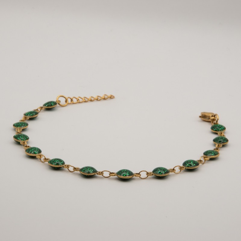 groen glitter bol armbandje groen glitter bol armbandje