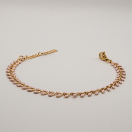 licht roze blaadjes armbandje