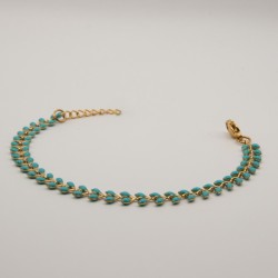 blauw blaadjes armbandje