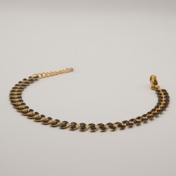 zwart blaadjes armbandje