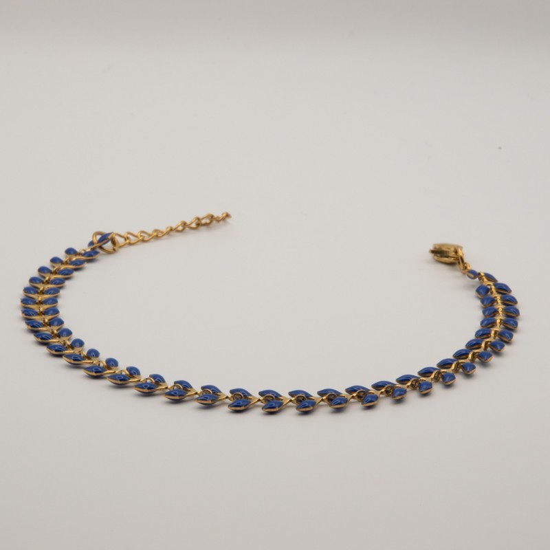 donker blauw blaadjes armbandje donker blauw blaadjes armbandje