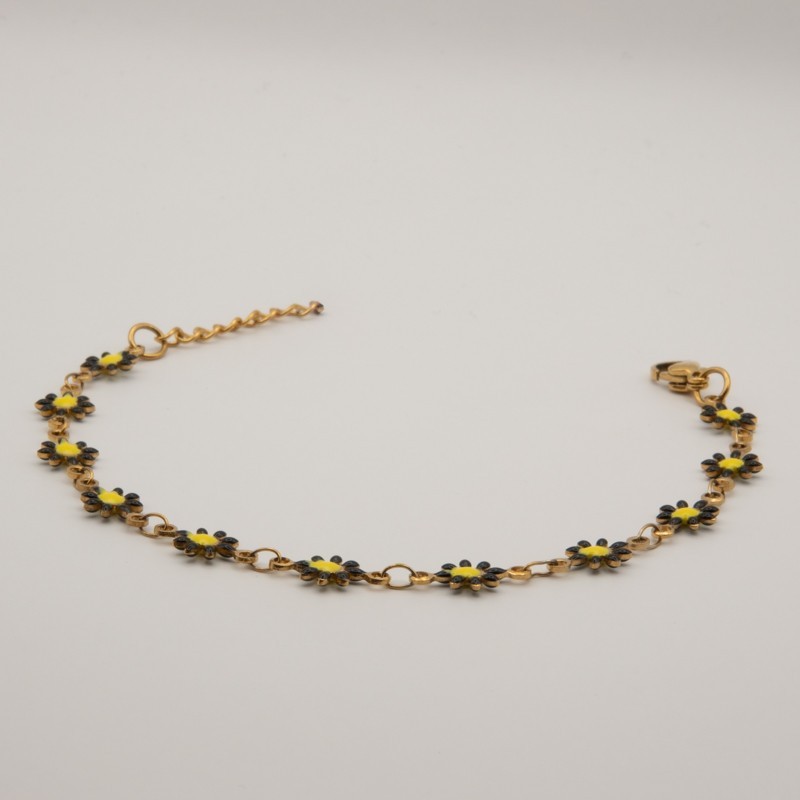 zwarte madeliefjes armbandje zwarte madeliefjes armbandje