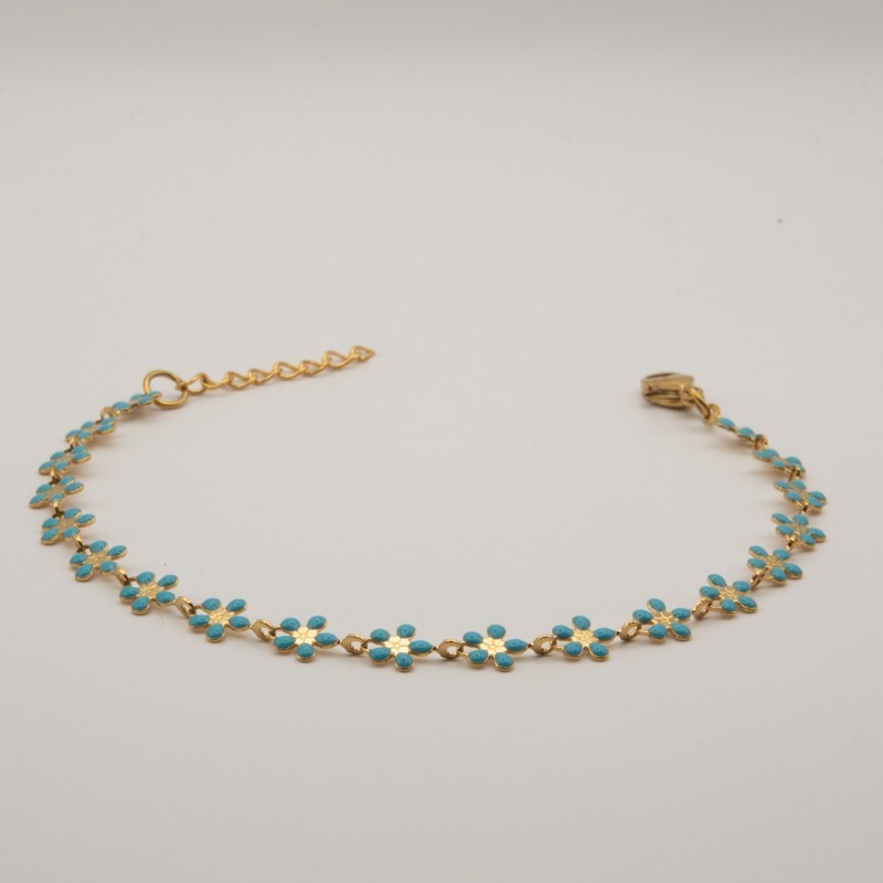 licht blauwe madeliefjes armbandje licht blauwe madeliefjes armbandje