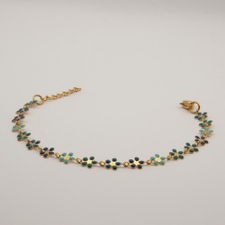 blauw licht blauwe madeliefjes armbandje