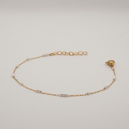 kleine parelmoer kleur kralen armbandje