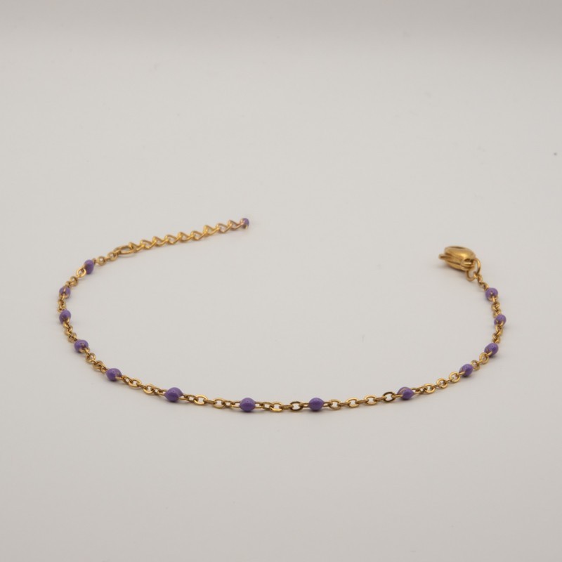 paarse fijne kralen met fijne schakel armbandje paarse fijne kralen met fijne schakel armbandje