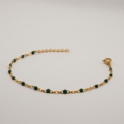 donker groene fijne kralen armbandje fijne schakel