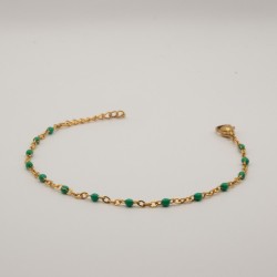 groene fijne kralen armbandje met fijne schakel