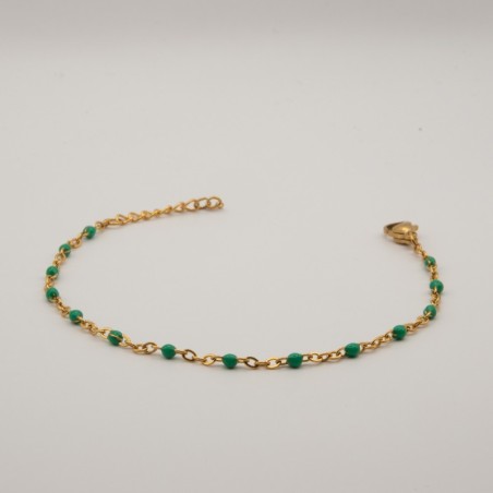 groene fijne kralen armbandje met fijne schakel