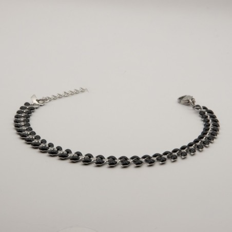 zwarte blaadjes armbandje