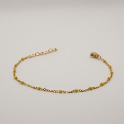 fijne gele kralen armbandje met fijne schakel