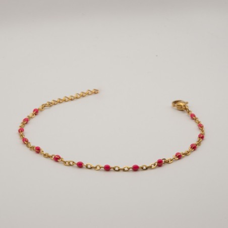 fijne roodde kralen armbandje met fijne schakel
