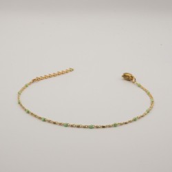fijne licht groene kralen met fijne schakel armbandje