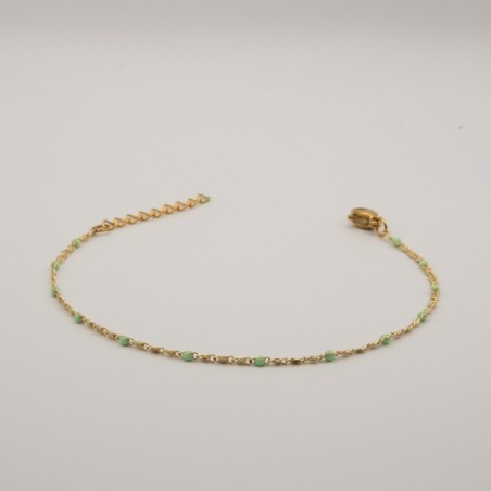fijne licht groene kralen met fijne schakel armbandje