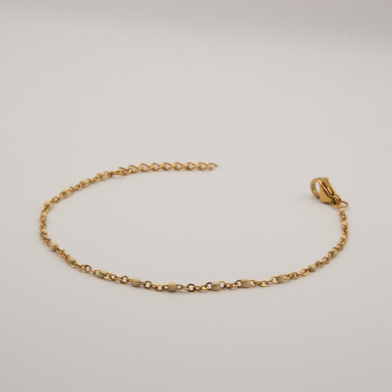 grijze kralen armbandje met fijne schakel grijze kralen armbandje met fijne schakel