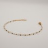 witte vierkante kralen met gouden bolletje armbandje