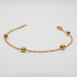 gouden bolletje met inkeping armbandje
