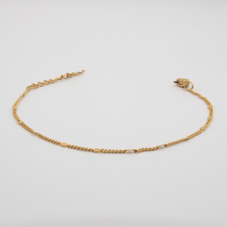 fijne platten rondjes aan een fijne schakel armbandje