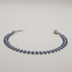 blauw blaadjes armbandje