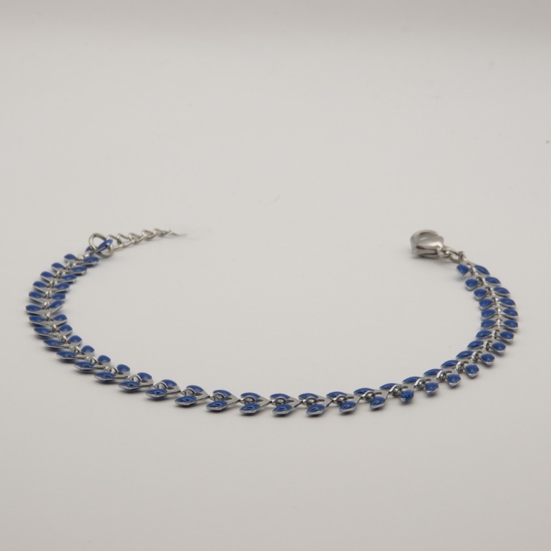 blauw blaadjes armbandje blauw blaadjes armbandje