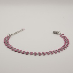 donker roze blaadjes armbandje