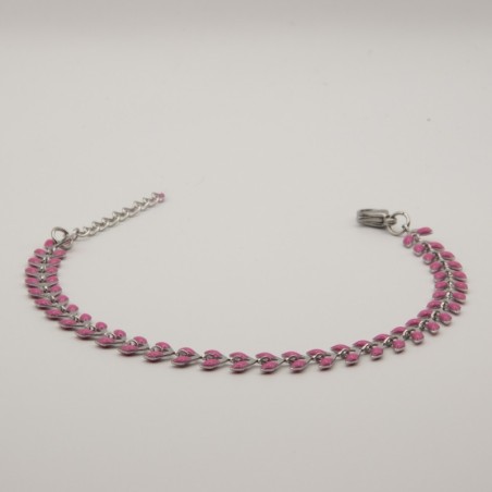 donker roze blaadjes armbandje
