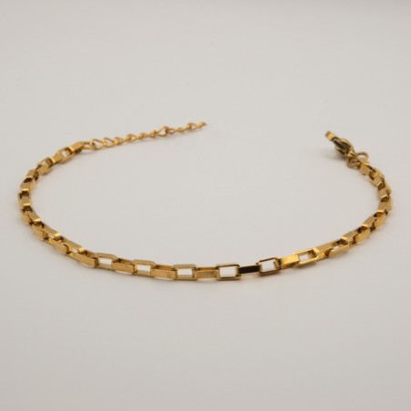 fijne schakel open rechthoekig armbandje