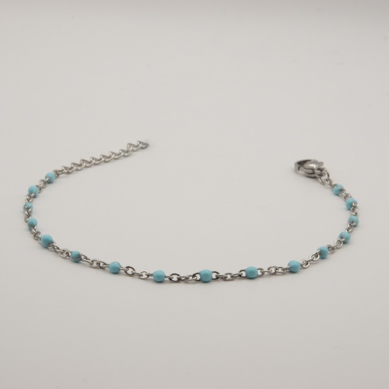 licht blauw fijn geschakeld armbandje licht blauw fijn geschakeld armbandje