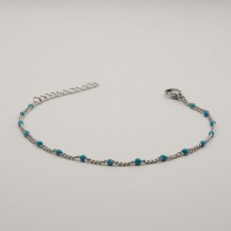 blauw fijn geschakeld armbandje