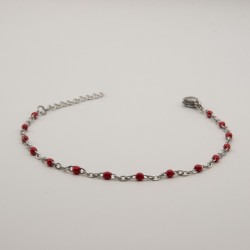 rood fijn geschakeld armbandje