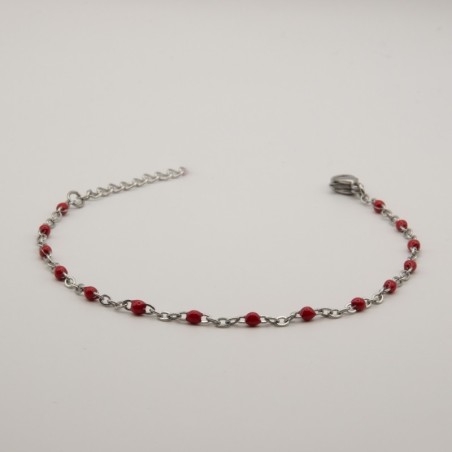 rood fijn geschakeld armbandje