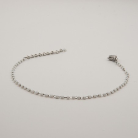 witte cilinder fijn geschakeld armbandje