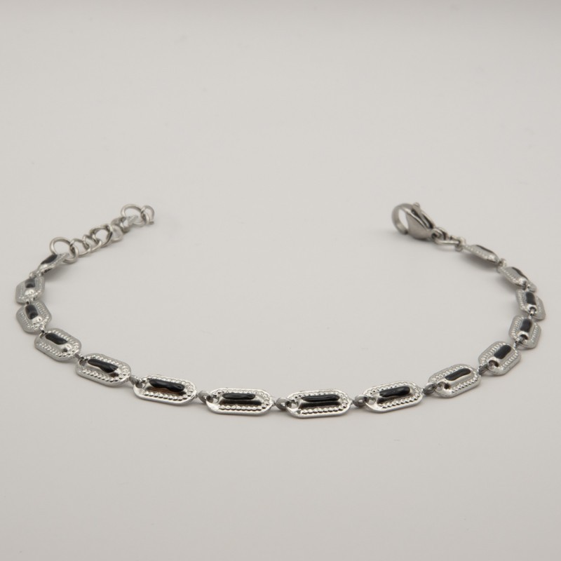 zwarte plaatjes geschakeld armbandje zwarte plaatjes geschakeld armbandje