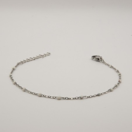 witte glitter kraal fijn geschakeld armbandje
