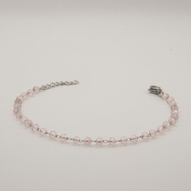 lichtroze doorzichtige kraal armbandje lichtroze doorzichtige kraal armbandje